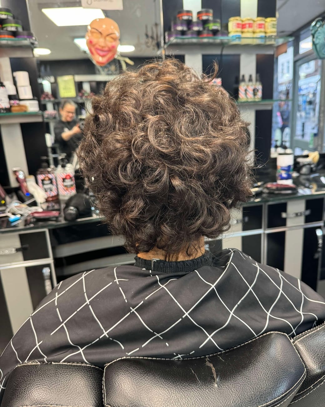 A curly perm finished and shaped at Marmaris